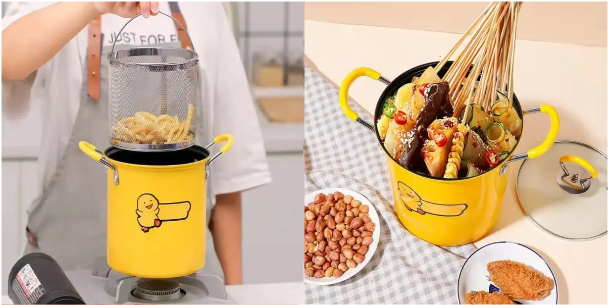 2L Stainless Steel Deep Fryer Pot with Basket – Oil Filter Design for Fries, Chicken, Shrimp & Snacks